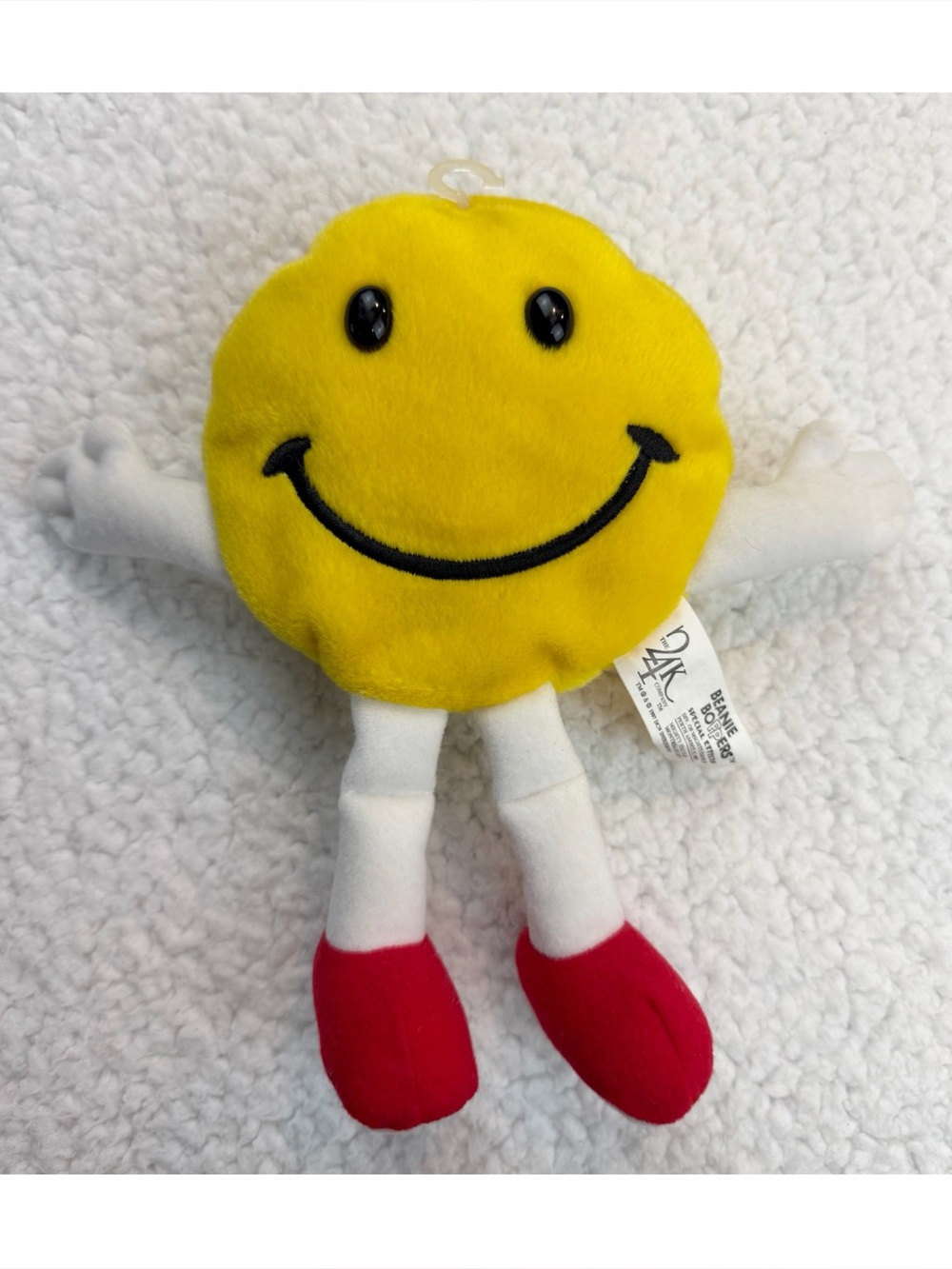 (VTG) 24K BEANIE BOPPERS • Smiley Face Plush Toy with Red Shoes, OS